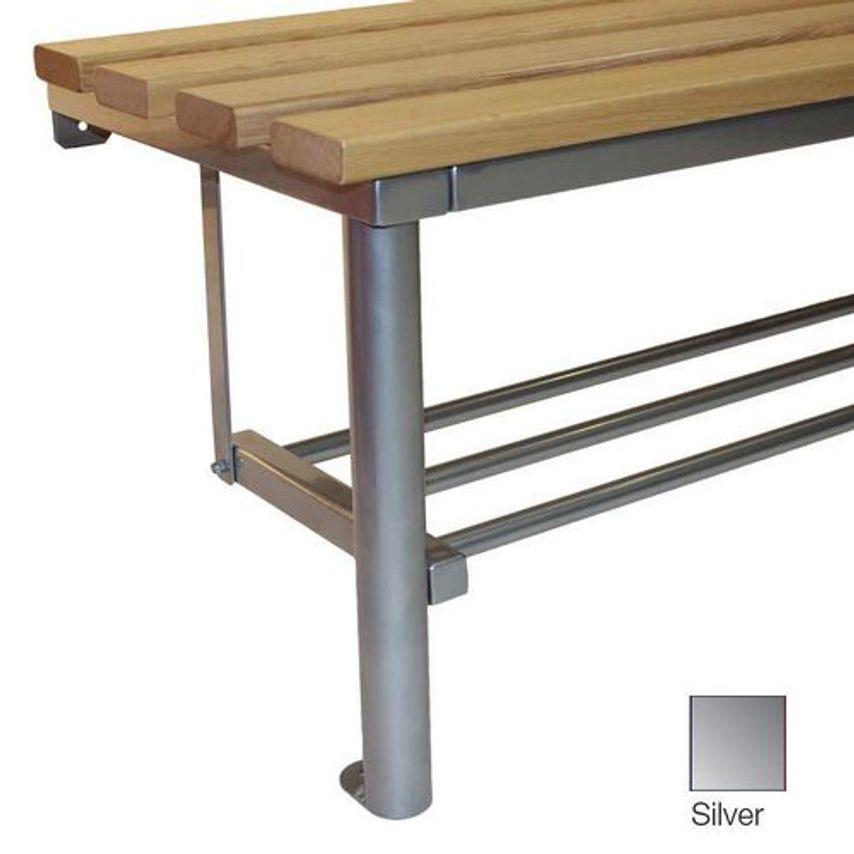 Slingsby Club Mono Bench Shoe Rack Silver 1500MM Wide x 450 Deep