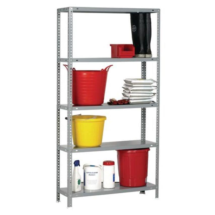 Slingsby Bolted Steel Shelving With Metal Shelves - 100kg - Painted Steel - 1800