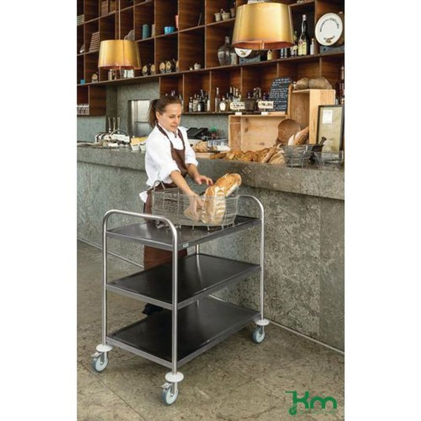 Slingsby Konga Stainless Steel Shelf Trolleys With 3 Shelves 685 x 380mm