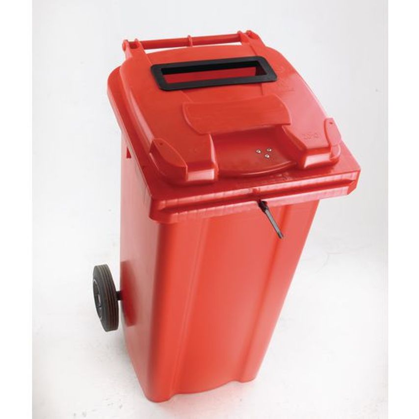 Slingsby Wheelie Bin 140L - Red comes with Slot and Lid Lock