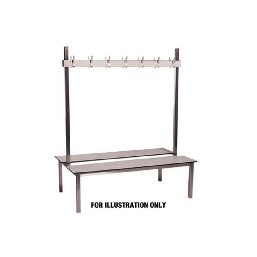 Slingsby Aqua Duo Laminate Changing Room Bench - Grey & 14 Hooks