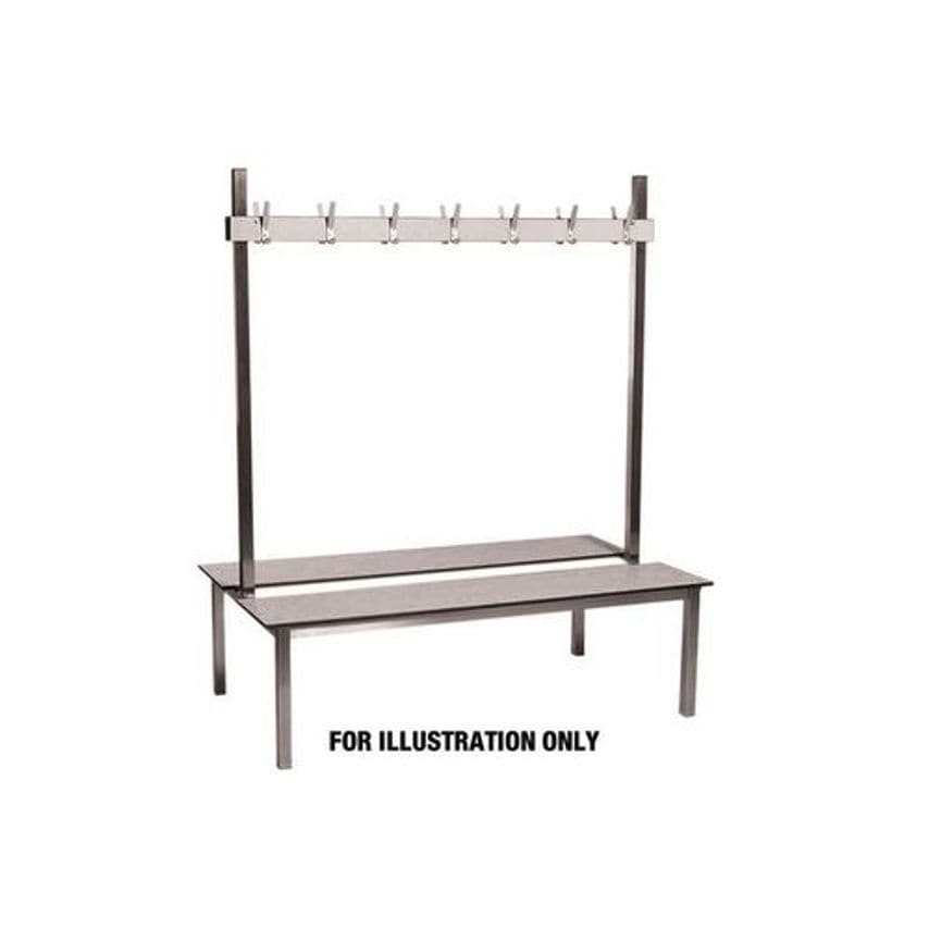 Slingsby Aqua Duo Laminate Changing Room Bench - Grey & 20 Hooks