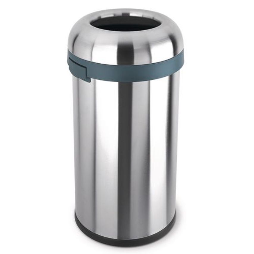 Slingsby Open Top Bullet Bin 60L Brushed Steel