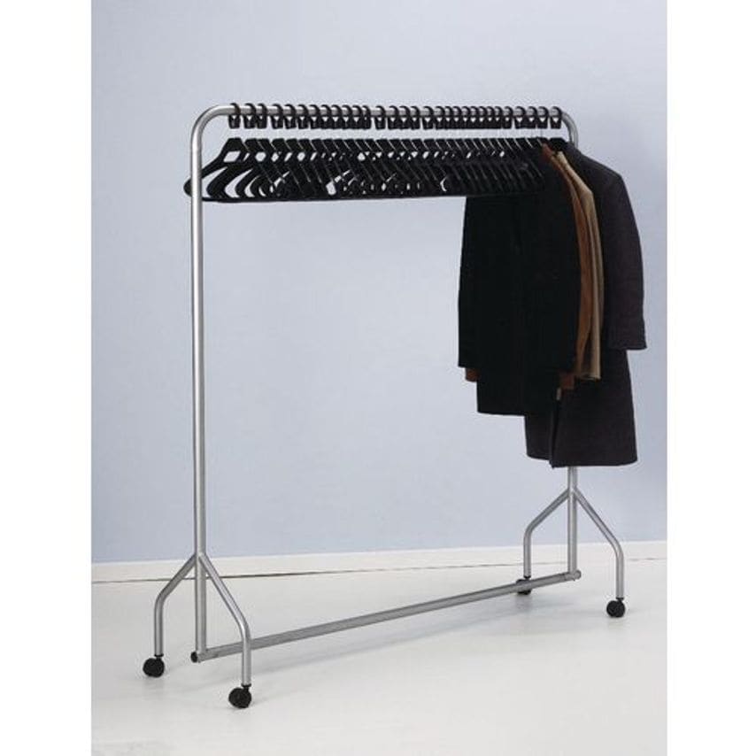Slingsby Grey Garment Rail Plus 30 Grey Plastic Hangers
