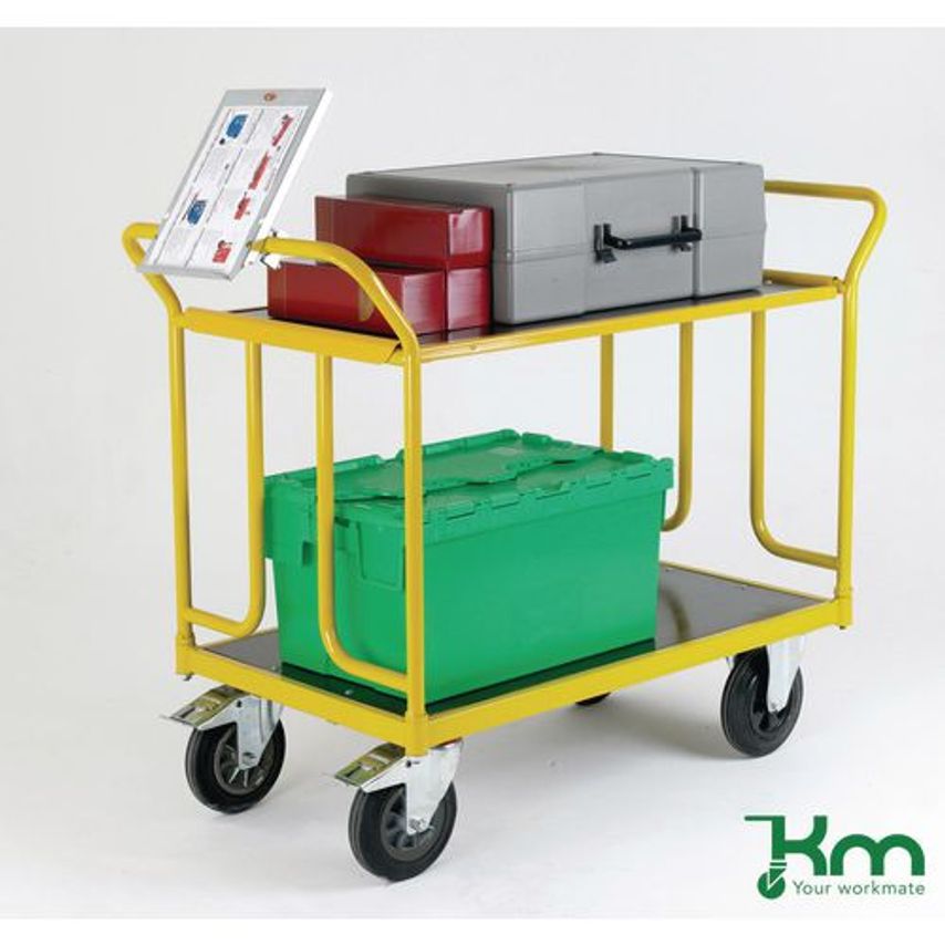 Slingsby Large Capacity Shelf Trolley, 1000MM Long and Pneumatic Wheels