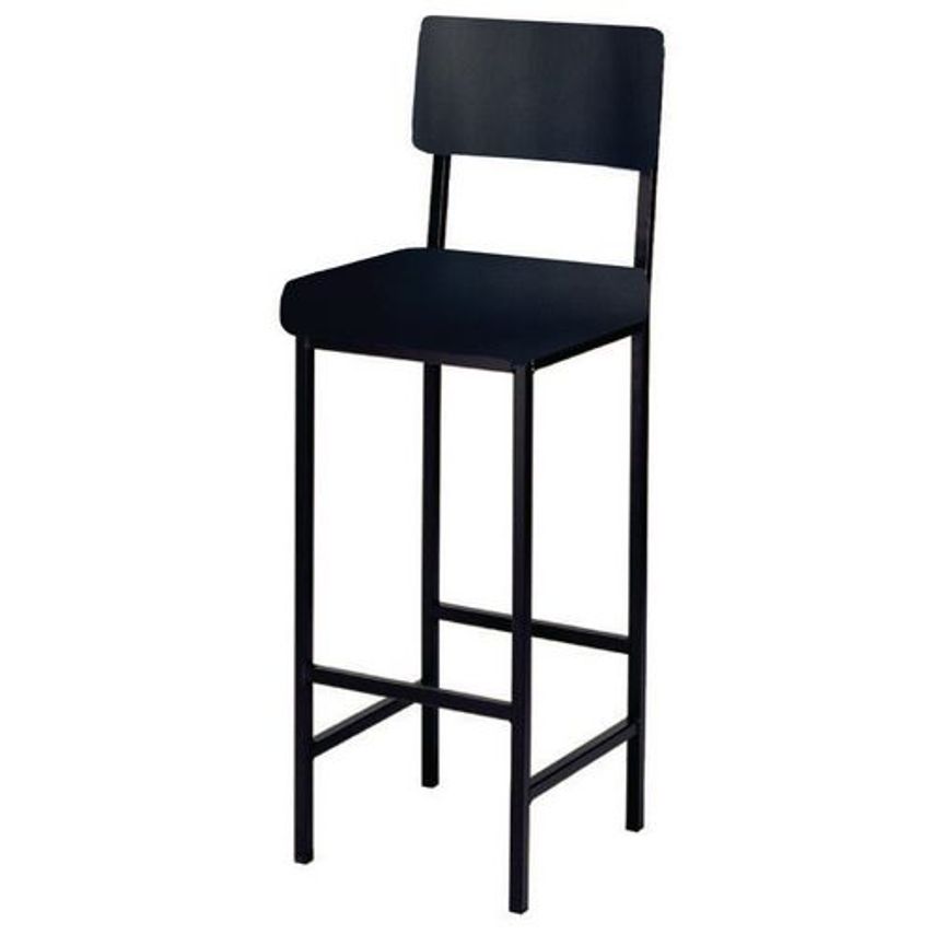 Slingsby Square Tube High Stool With Back Support and Anti Microbial Vinyl