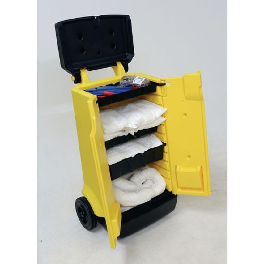 Slingsby Mobile Spill Caddy Kit - Large - Trolley With Oil and Fuel Spill Kit