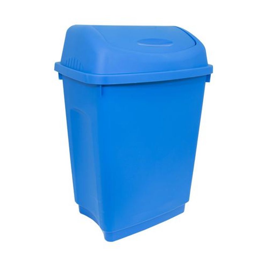 Shop Slingsby Plastic 50 Litre Flip Top Bin Blue Cleaning & Hygiene
