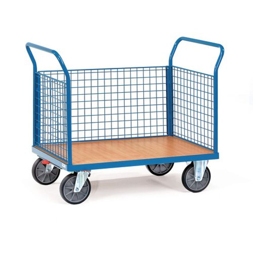 Platform Trucks with Double Mesh Ends, One Side, and Total Stop Brakes