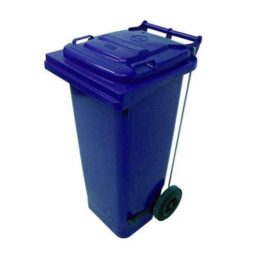 Slingsby Pedal Operated Wheelie Bins, 80L Blue