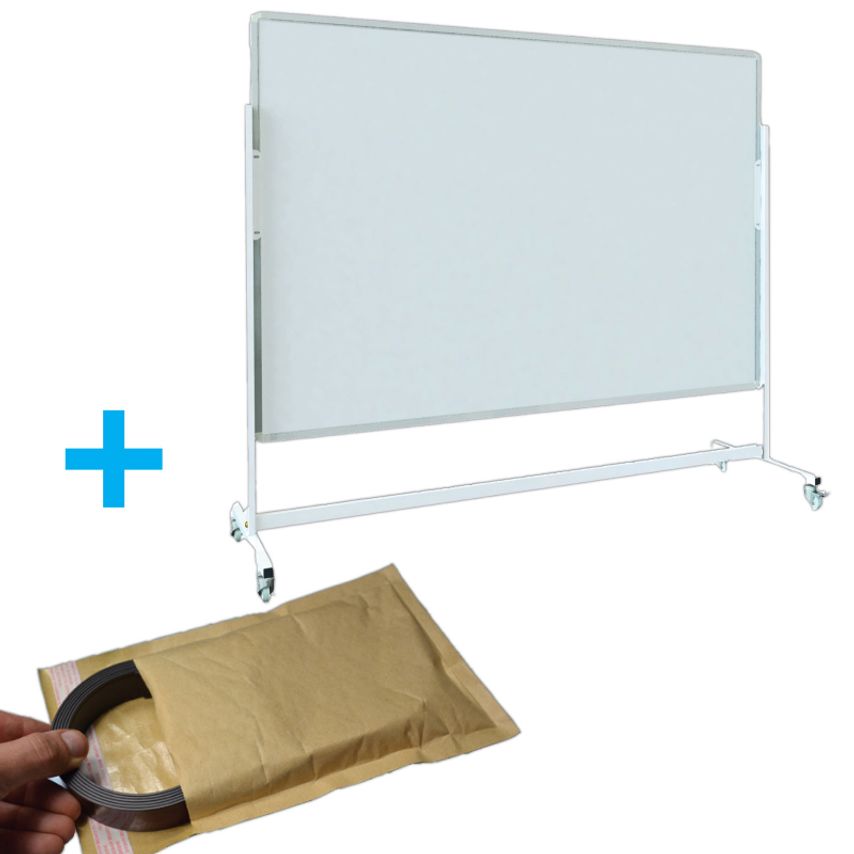 Fabufacture Mobile Magnetic Display + Magnetic Mounting Kit. 1200mm high x 900mm