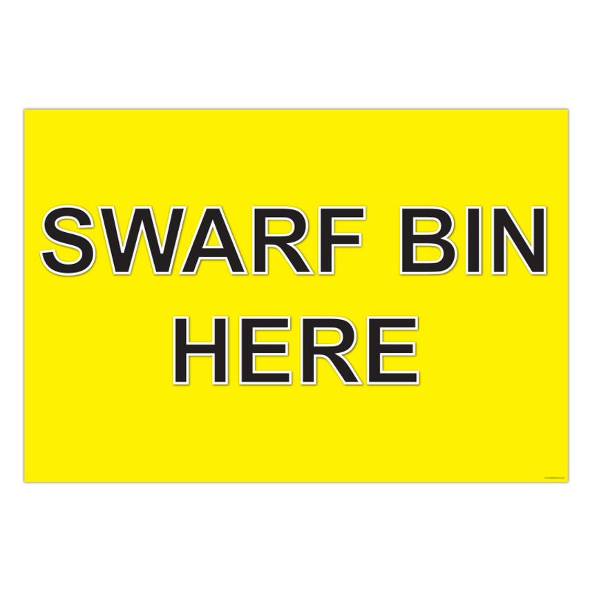 Fabufacture Swarf Bin Here - Extra Large Visual Workplace Organisational Anti-Sl