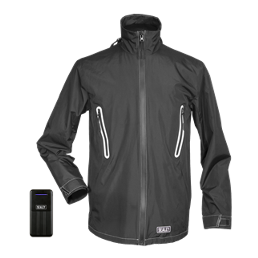Sealey 5V Heated Rain Jacket - Small With Power Bank 20Ah - HJ05KIT