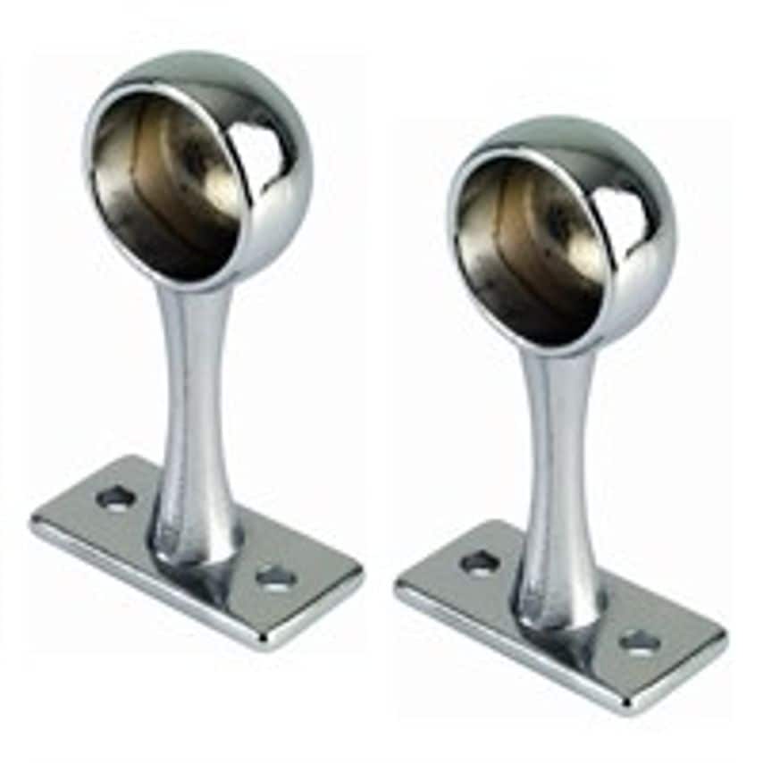 Chrome Wardrobe Rail End Hanging Brackets