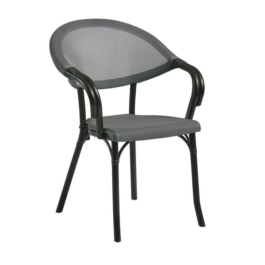 ZAP Trading Selva Armchair - Black Frame - Silver Seat and Back