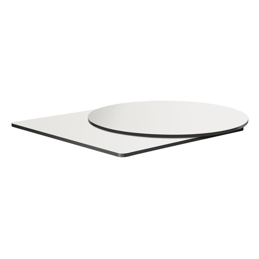 ZAP Trading White Stain Resistant Slim High Pressure Laminate Table Top, Diamete