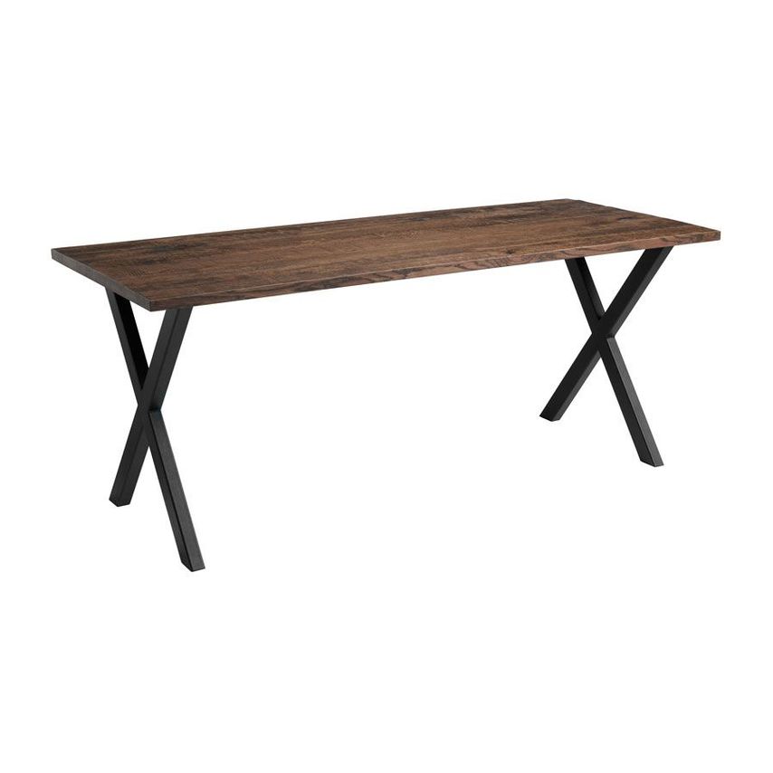 ZAP Trading Highcross 'X' Dining Table - Black - Extra White -120cmx70cm