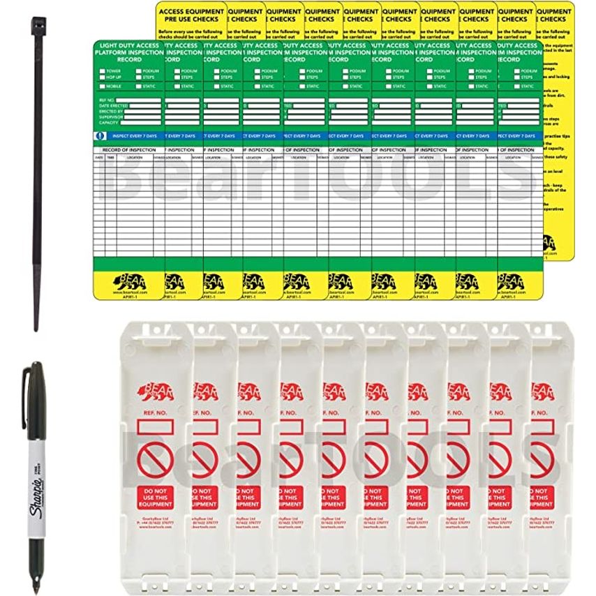BearTOOLS Platform Inspection Green Tag 10 Pack