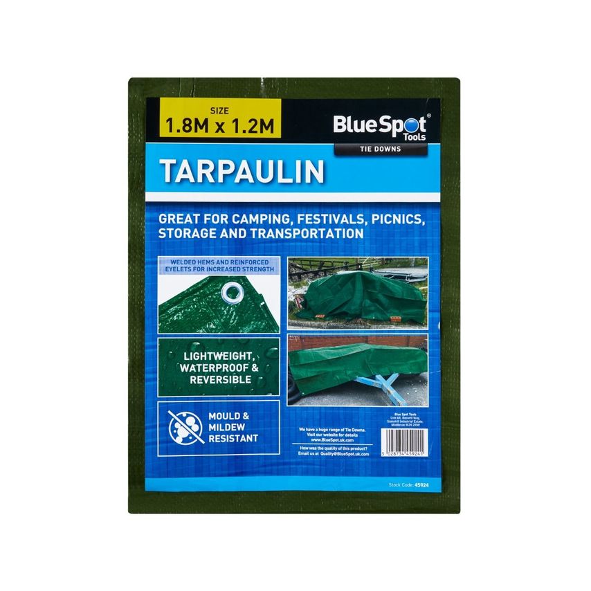 Blue Spot Tools Green 1.8M x 1.2M Tarpaulin