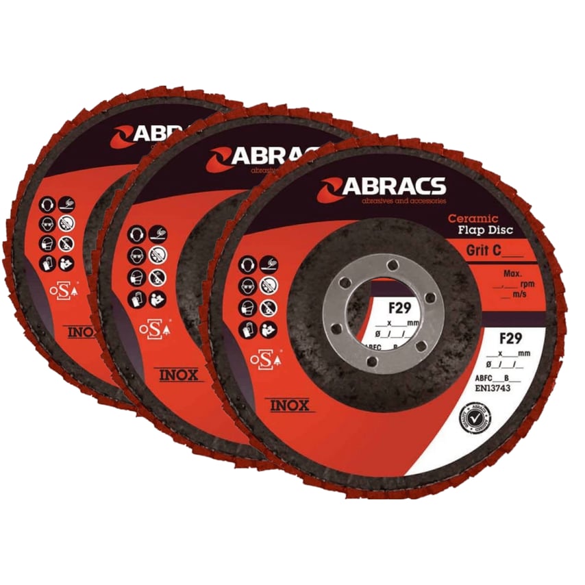 Abracs Ceramic Flap Disc 115mm x 60G ABFC115B060 (Pack of 25)