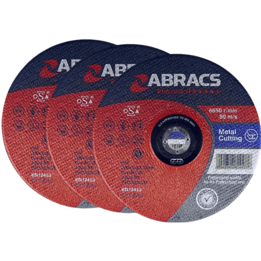 Abracs Flat Metal Cutting Disc, 350mm x 4.0mm x 20mm, (25 Pack) ABRPH3504020FM