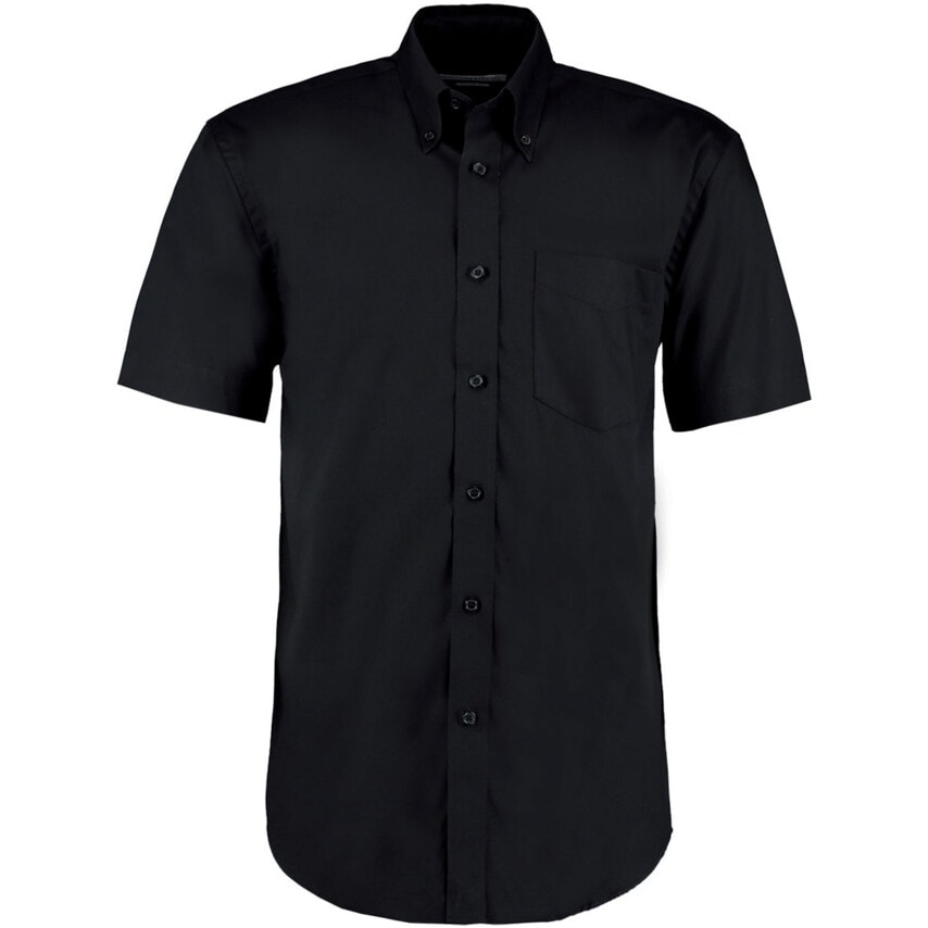 Kustom Kit KK109 S/S Button Collar Oxford Shirt Black 17.5"