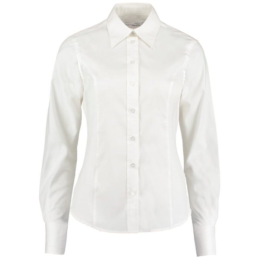 Kustom Kit KK702 White Formal Long Sleeve Blouse (S-18)- you get 6