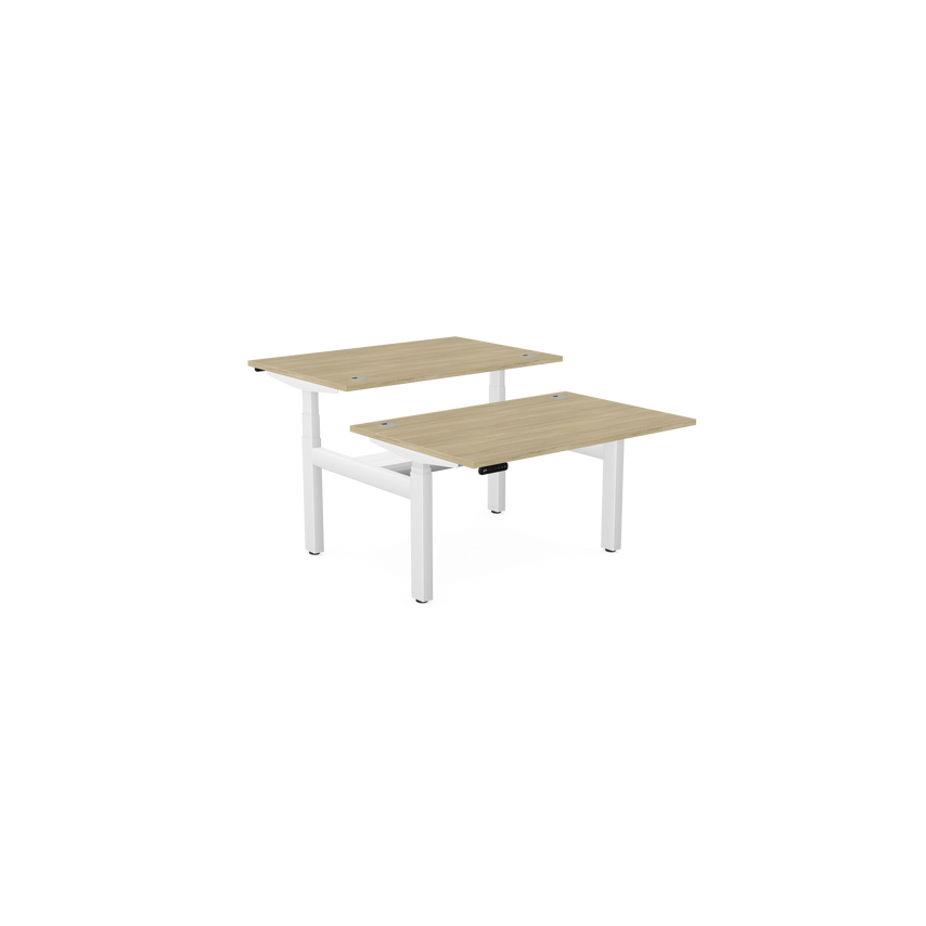 Edit Leap Adjustable Bench Desk Top with Alu Portals, 1400 X 800mm - Urban Oak/W