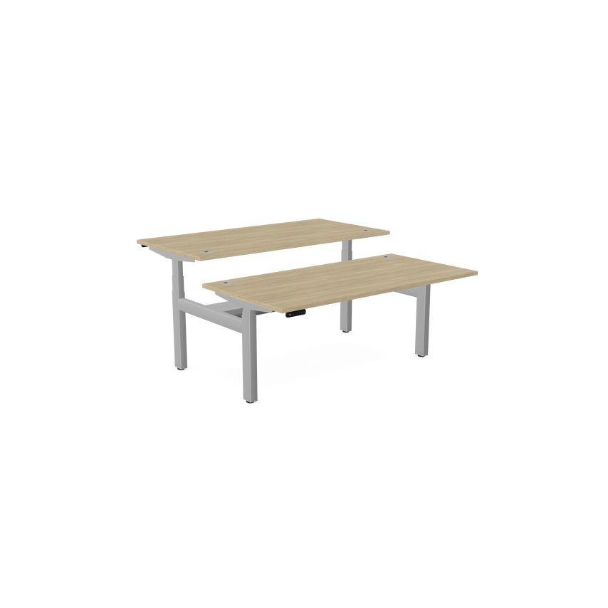 Edit Leap Adjustable Bench Desk Top with Alu Portals, 1600 X 800mm - Urban Oak/S