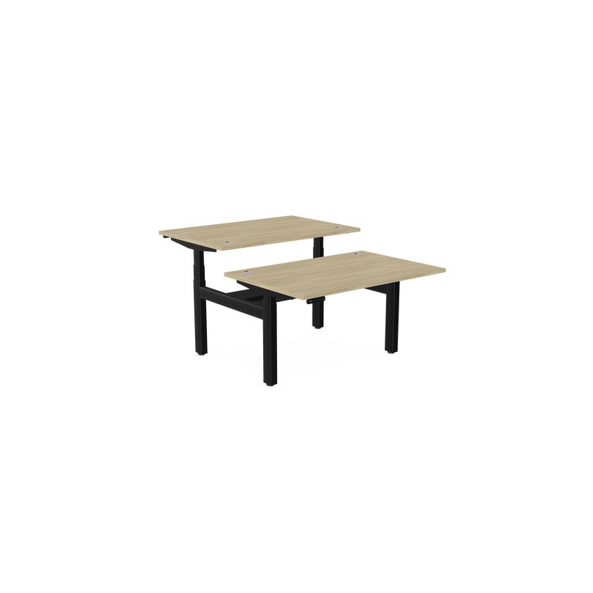 Edit Leap Adjustable Bench Desk Top with Alu Portals, 1400 X 800mm - Urban Oak/B