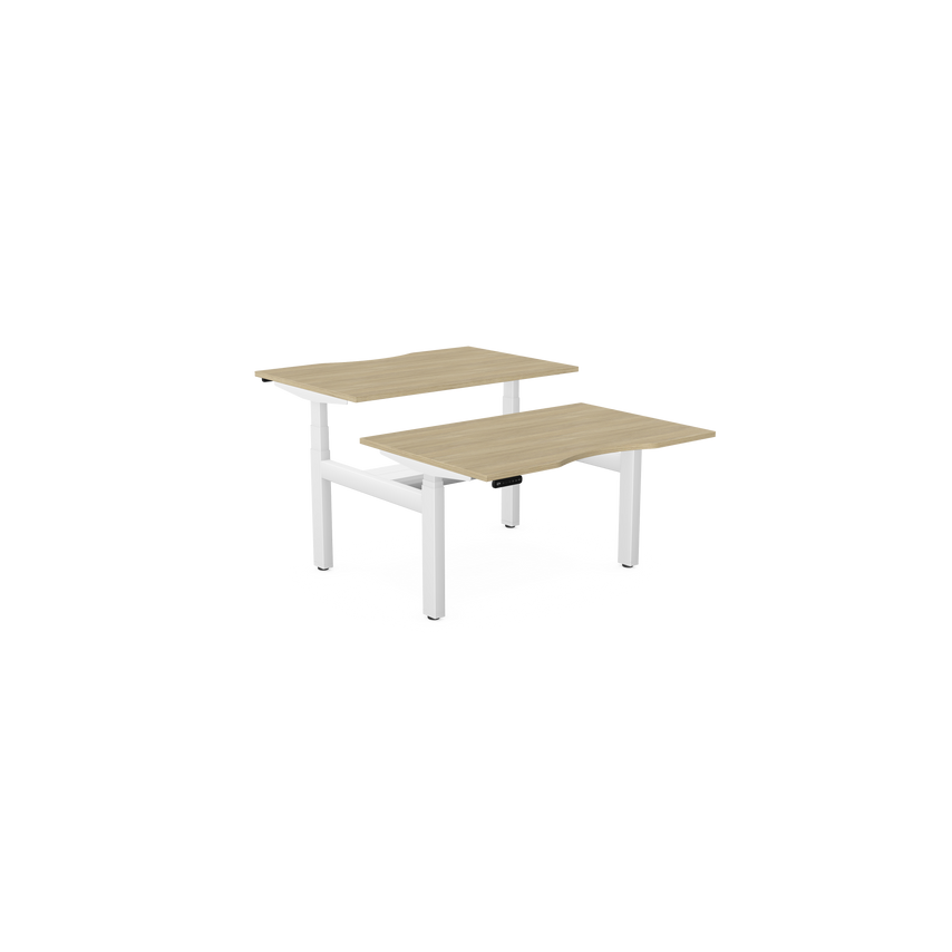 Edit Leap Adjustable Bench Desk Top with Scallop, 1400 X 800mm - Urban Oak/White