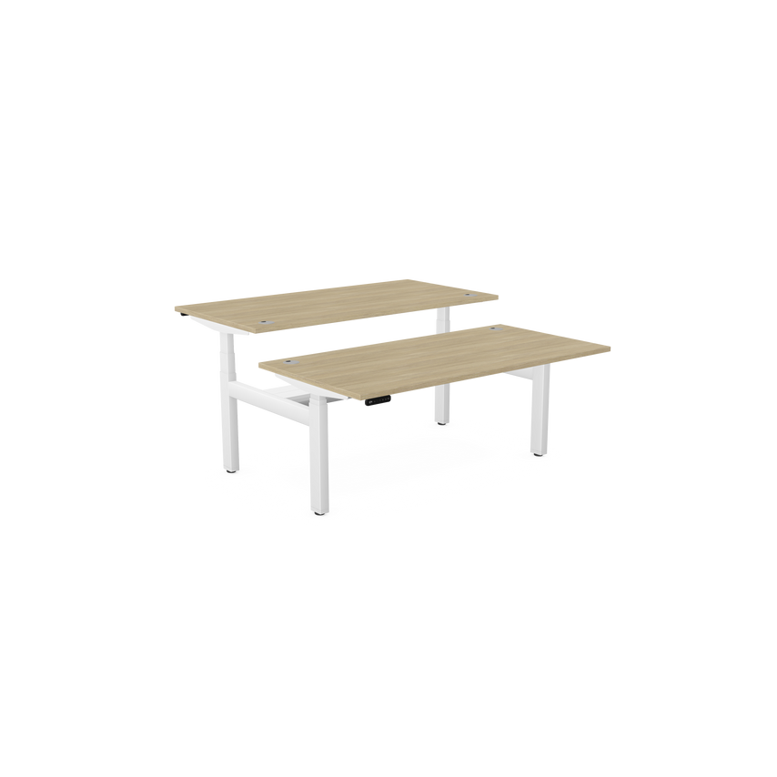 Edit Leap Adjustable Bench Desk Top with Alu Portals, 1600 X 800mm - Urban Oak/W