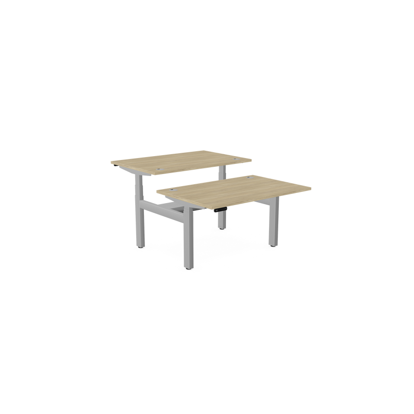 Edit Leap Adjustable Bench Desk Top with Alu Portals, 1400 X 800mm - Urban Oak/S