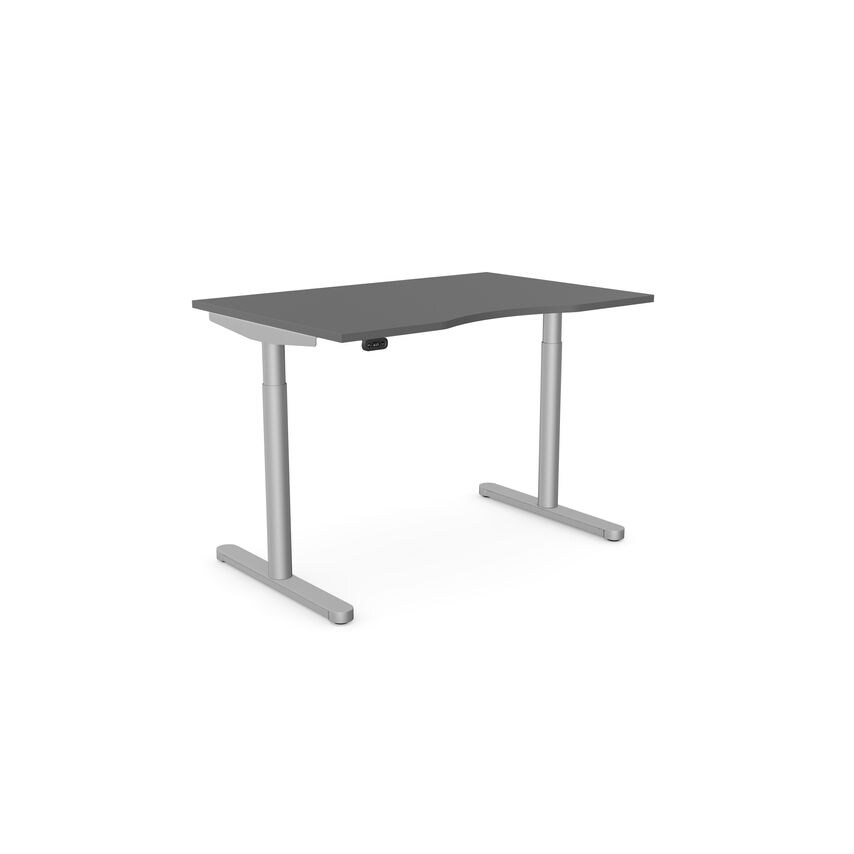 Edit RoundE Height Adjust Desk - Double Purpose Scallop, 1400 X 800mm - Graphite