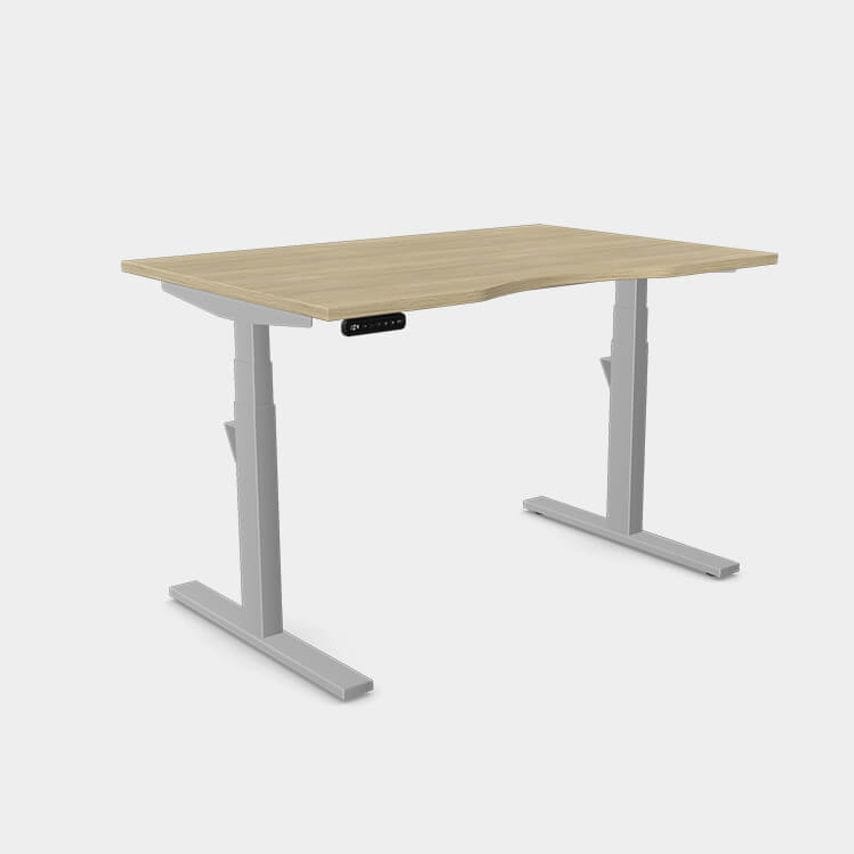 Edit Leap Adjustable Electrical Single Desk Top with Scallop, 1400 X 800mm - Urb