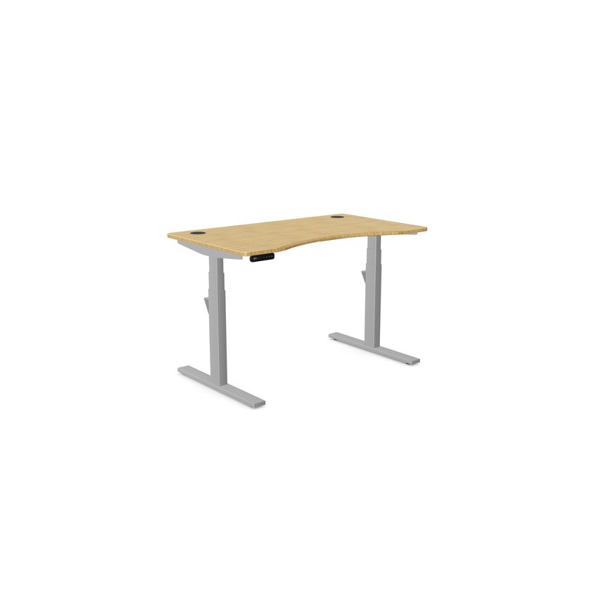 Edit Leap Single Height AdjustableDesk 1200 X 700mm - Curved Bamboo top/Silver F