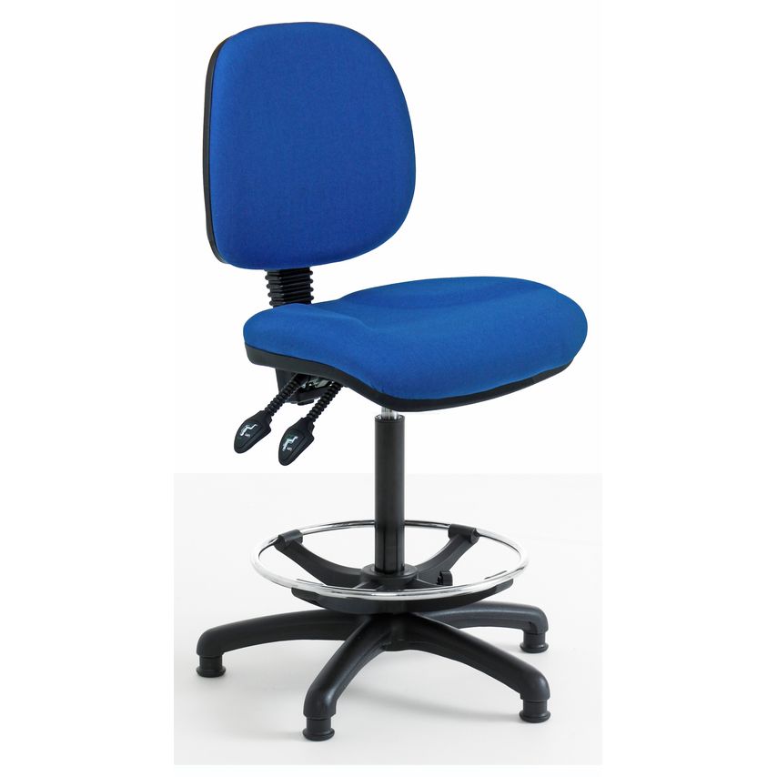 Rhodes + Scholes High Checkout Chair With Feet - Fixed Arms, Fabric - Swizzle, P