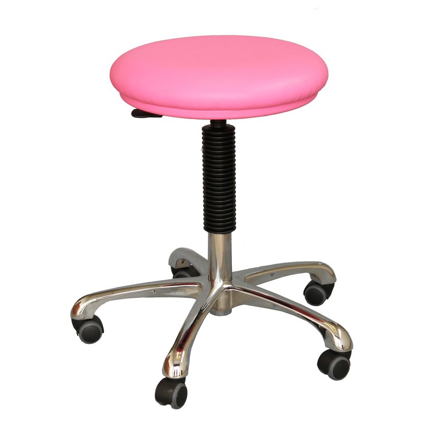 Rhodes + Scholes Clean Room Stool With Locking Castors, No Footring, Candy, Hand