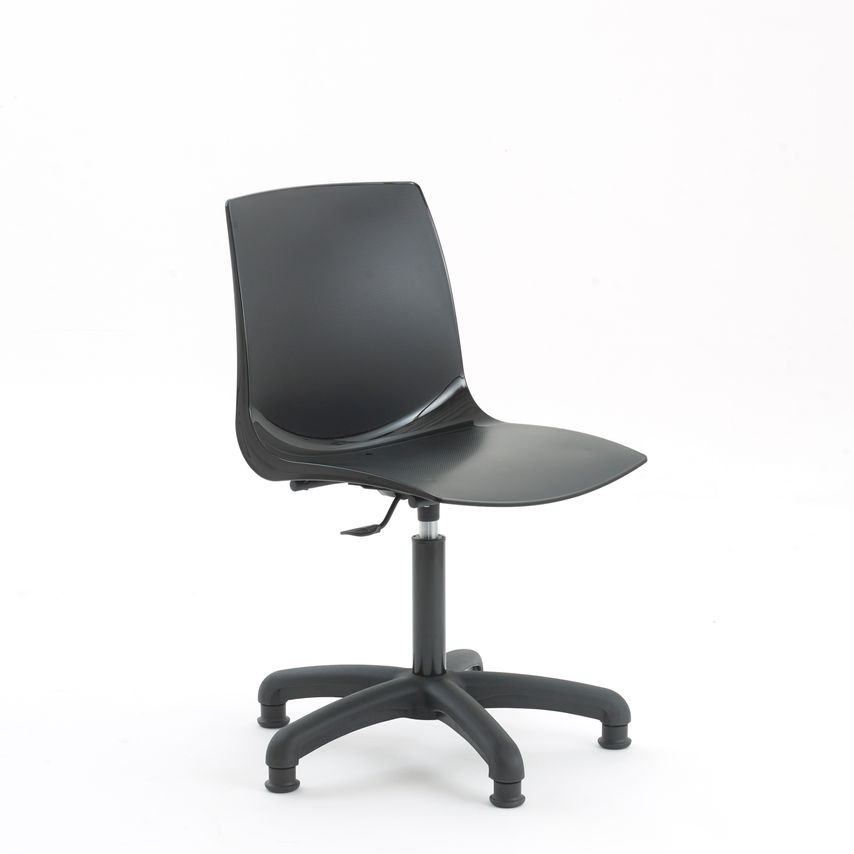 Rhodes + Scholes Polypropylene Chair, Castors, Adjustable Foot Ring, Blue, Black
