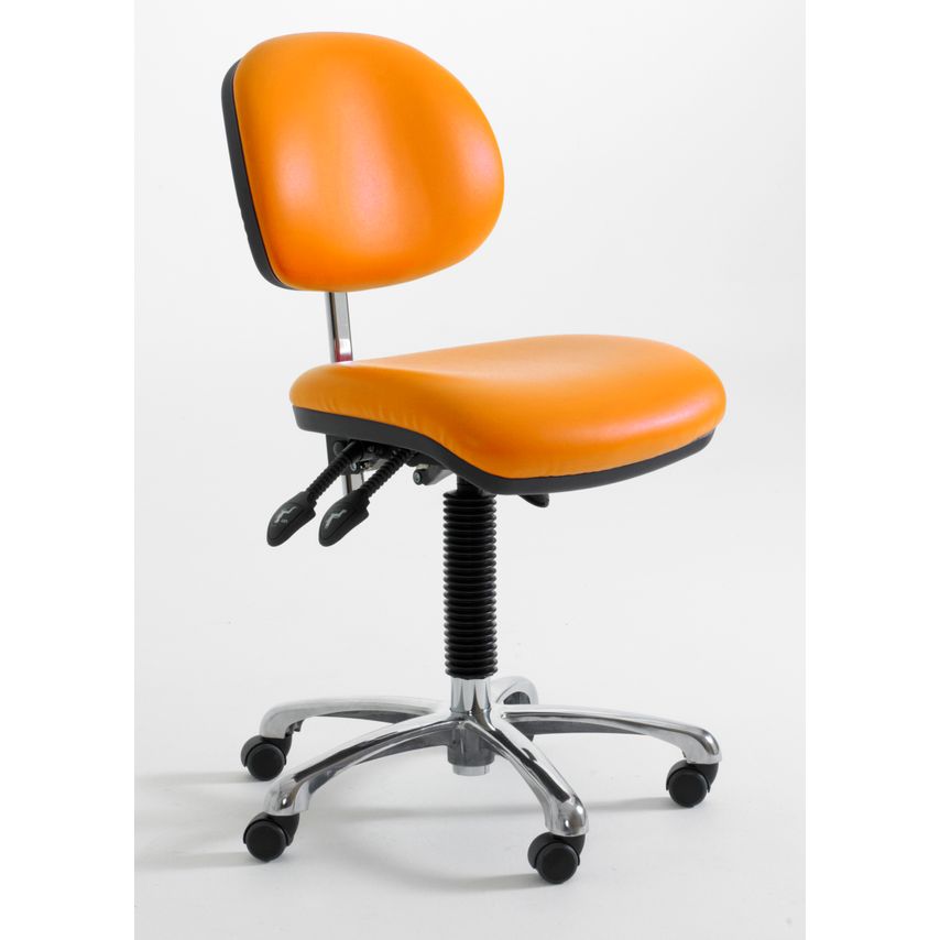 Rhodes + Scholes Clean Room Laboratory Chair (Cr) With Castors - Fixed Arms, Adj