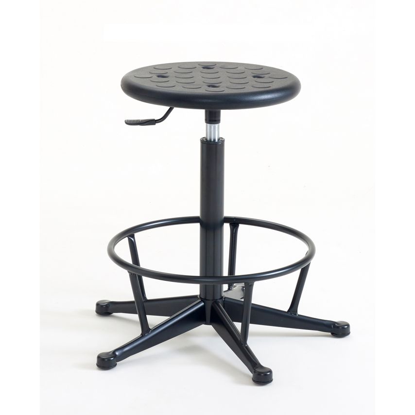 Rhodes + Scholes Polyurethane Stool With Heavy Duty Foot Ring, Castors