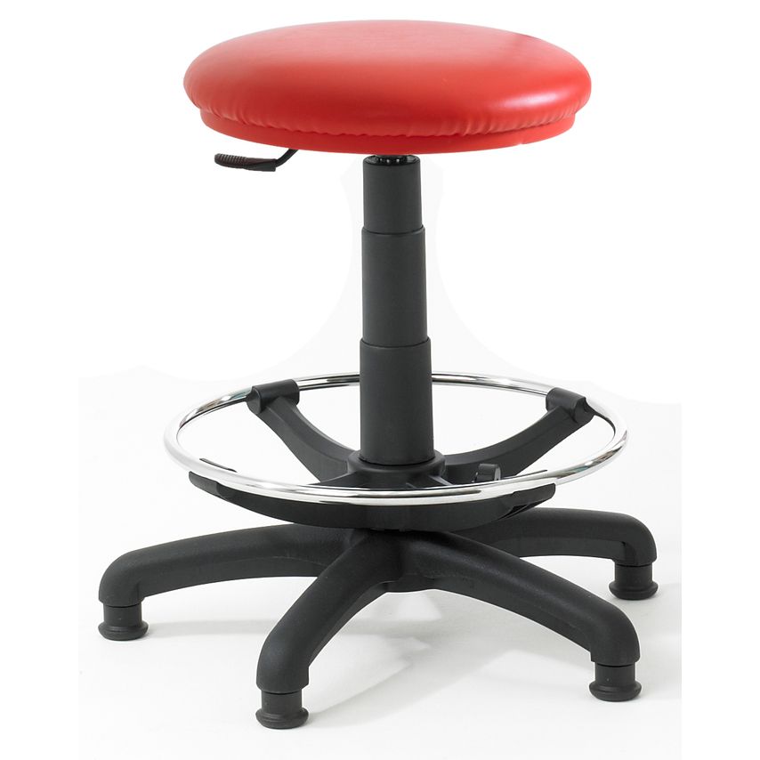 Rhodes + Scholes Upholstered High Stool, Castors, Anti-Bacterial Vinyl - Cool Bl