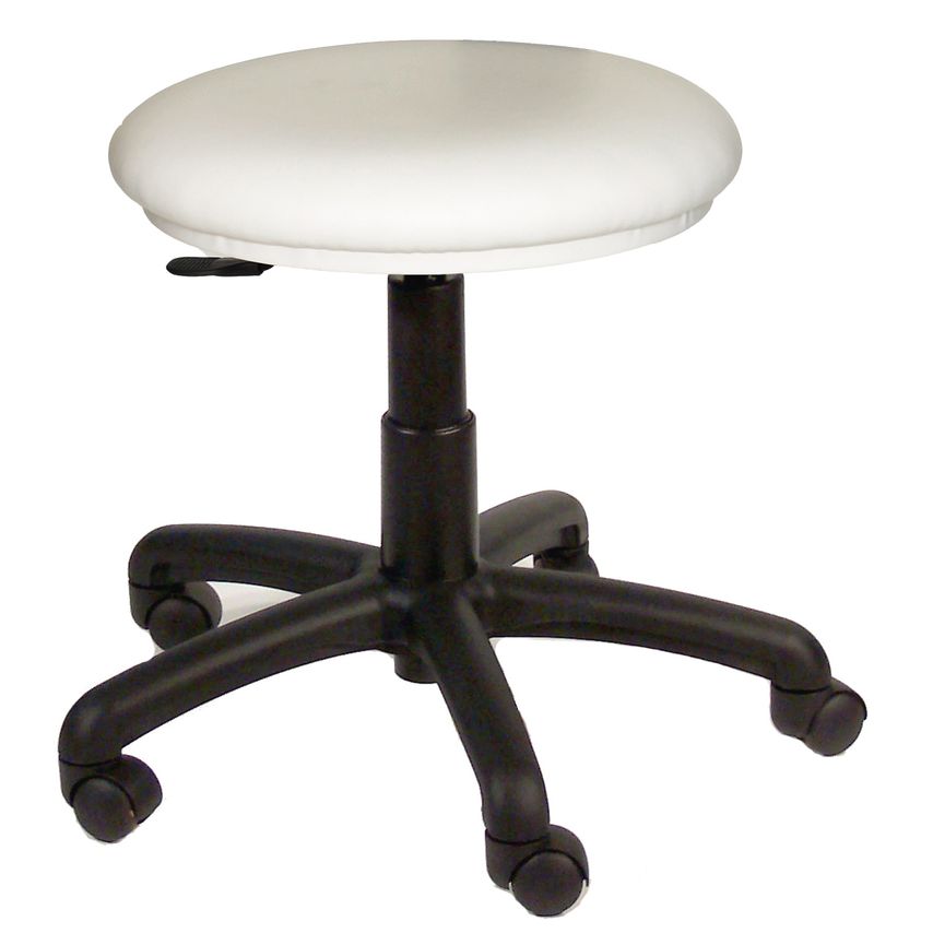Rhodes + Scholes Upholstered Stool, Feet, No Footring, Anti-Bacterial Vinyl - Wh