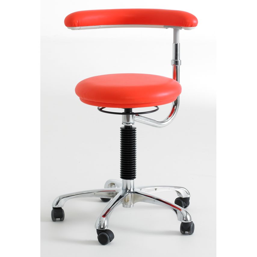 Rhodes + Scholes Stool With Rotating Arm With Locking Castors, No Footring, Roug