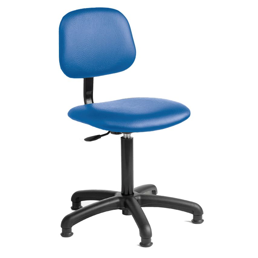 Rhodes + Scholes Industrial Upholstered Chair, Castors, Fixed Arms, Adjustable F