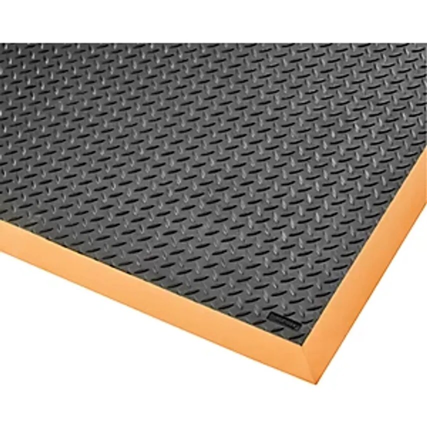 Justrite EMEA Cushion Flex Anti-Fatigue Matting, LxW 2100 X 910 mm, Black/Orange
