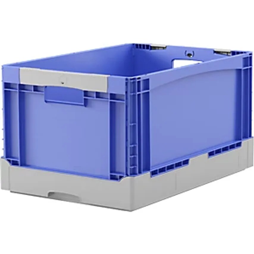 BITO-LAGERTECHNIK Eq Folding Box, with Grip Holes and Smooth Base, LxWxH 600 X 4