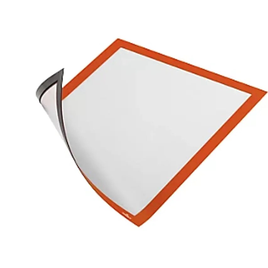 Durable Duraframe Magnetic Information Frame, Magnetic, for A4, Orange, Pack of