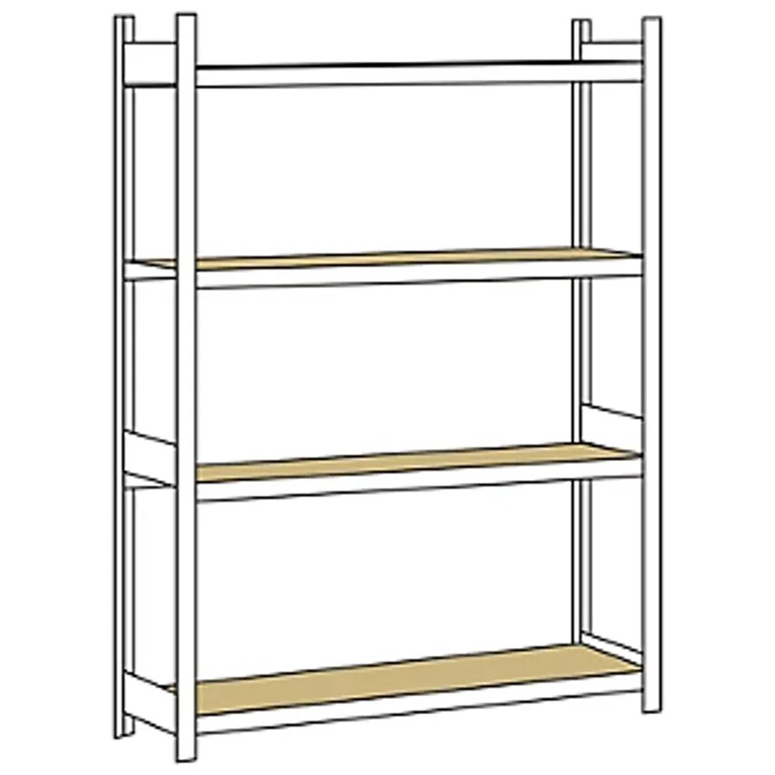 SCHULTE Wide Span Shelf Unit, with Moulded Chipboard, Height 2500 mm, Width 1500