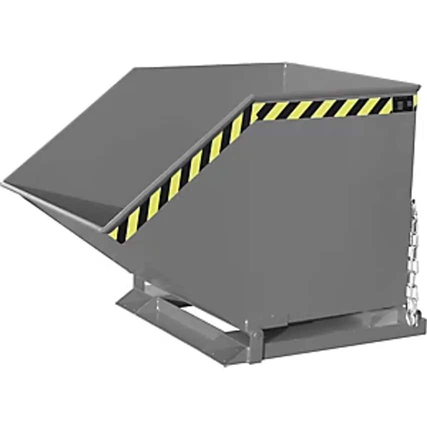 EUROKRAFTpro Tilting Skip for Metal Swarf, Capacity 800 Litres, Mouse Grey